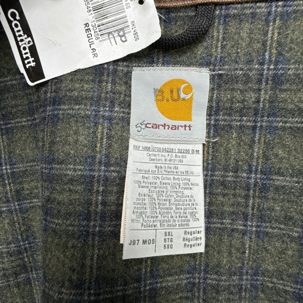 Carhartt Detroit Jacket Blanket Lined Mens 5XL J97 MOS Moss Green NWT NOS - Picture 4 of 16